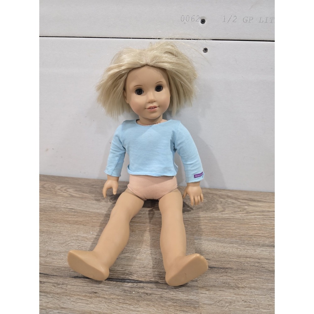 American Girl 18" Doll Short Blonde Hair with Brown Eyes With Shirt